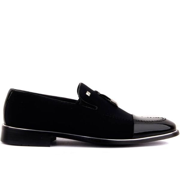 

fosco-black patent leather men 's classic shoes