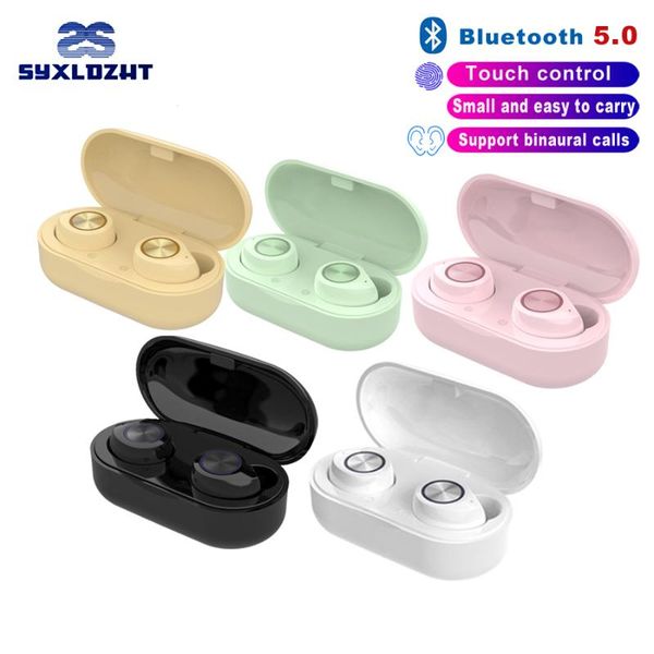 

bluetooth earbuds tws wireless headset with charging case mini headphones stereo earhones touch control with microphone sports