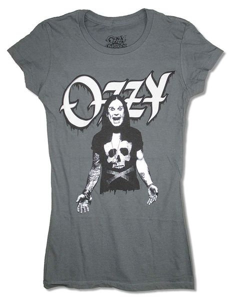 

ozzy osbourne skull & bones girls juniors grey t shirt t shirt clothes