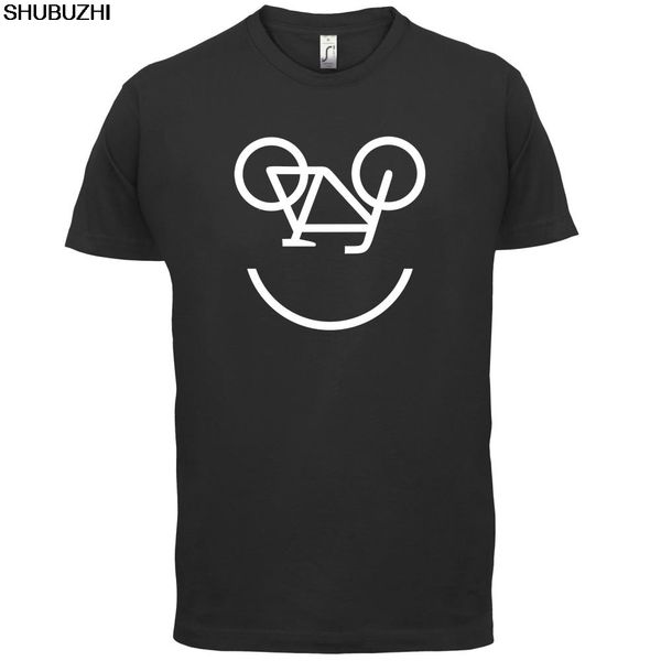 

bicycle smiley face - mens t-shirt - bike / cycling / cyclist - cool casual pride t shirt men new fashion sbz3162