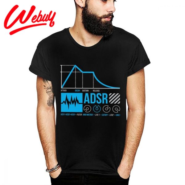 

leisure adsr envelope synth t shirt synthesizer electronic techno music tee shirt for men quality round collar rock roll t-shirt