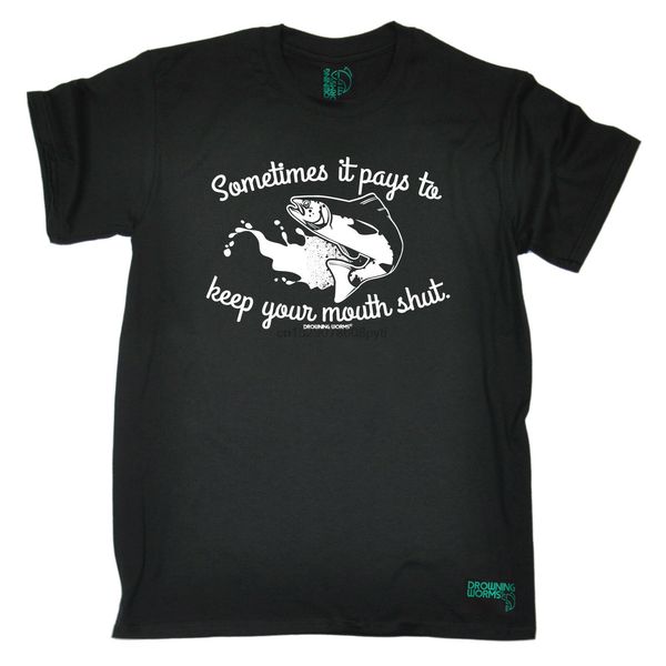 

иногда он платит помалкивай t-shirt рыбалка смешного подарок мультфильм дня рождения тенниски мужчины unisex new fashion тенниску