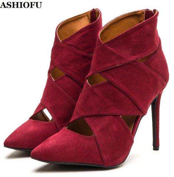 

ashiofu новый стиль ручной работы дамы высокий каблук насосы поддельный-замша партии ботинок платья сексуальный вечер клуба моды лодочки, Black