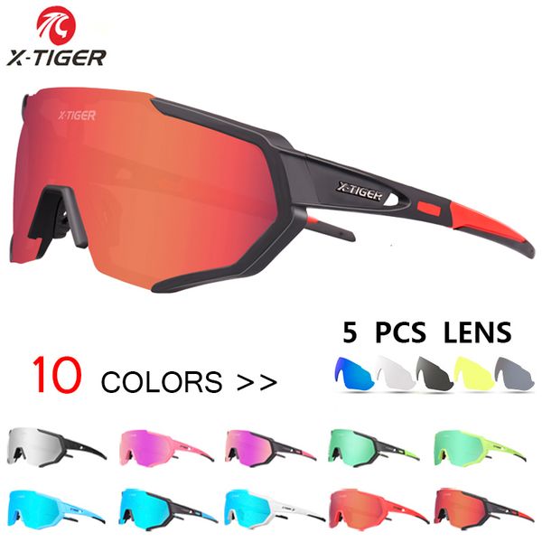 

x-tiger polarized outdoor sports road bike glasses mountain bicycle sunglasses men women cycling goggles eyewear, Silver