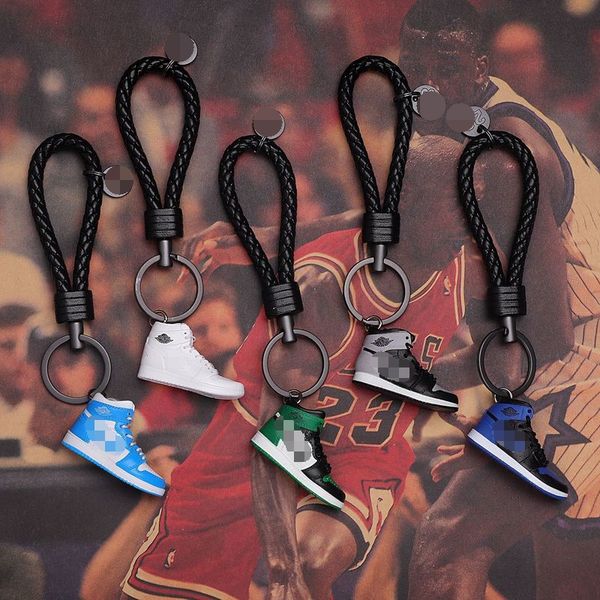 

drop shipping 3d sneaker shoes keychains with metal ring and box, Silver