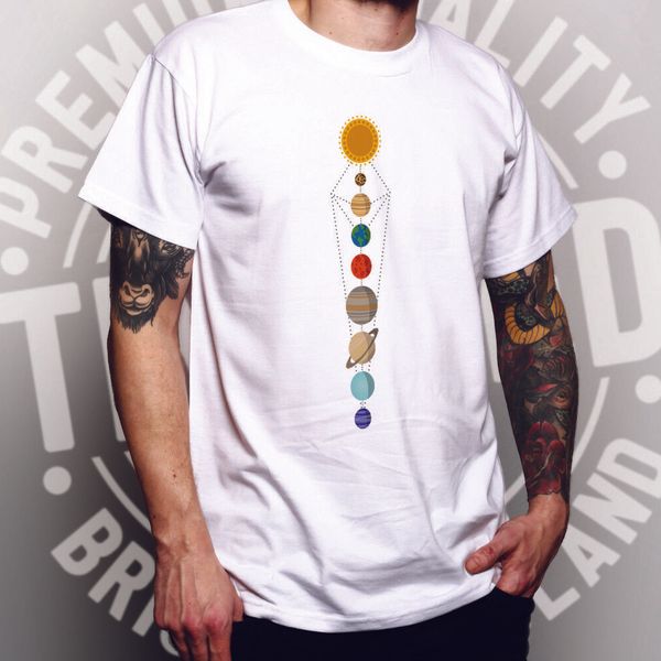 

cool nerdy t shirt geometric solar system space art geek science cool gift 2019 new funny tee casual men's short sleeve t shirt