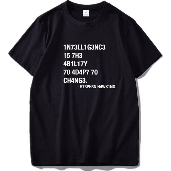 

hacker t shirt leet language stephen hawking design t-shirt 100% cotton cloth tshirt eu size