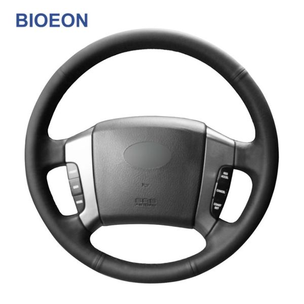 

hand stitch black pu artificial leather car steering wheel cover for kia sorento 2004 2005 2006 2007 2008