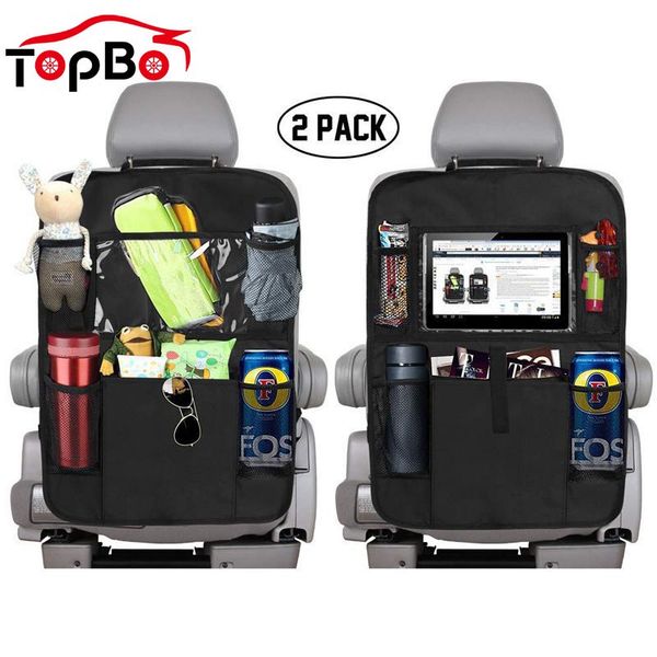

2020 car backseat organizer multi-pocket tablet cup holder stowing tidying hanging storage bag anti-kick mats
