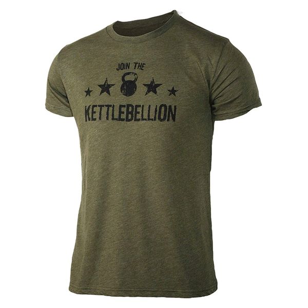 

fitness join the kettlebellion military green men's kettlebell triblend workout 2019 men fashion cool summer streetwear t shirt