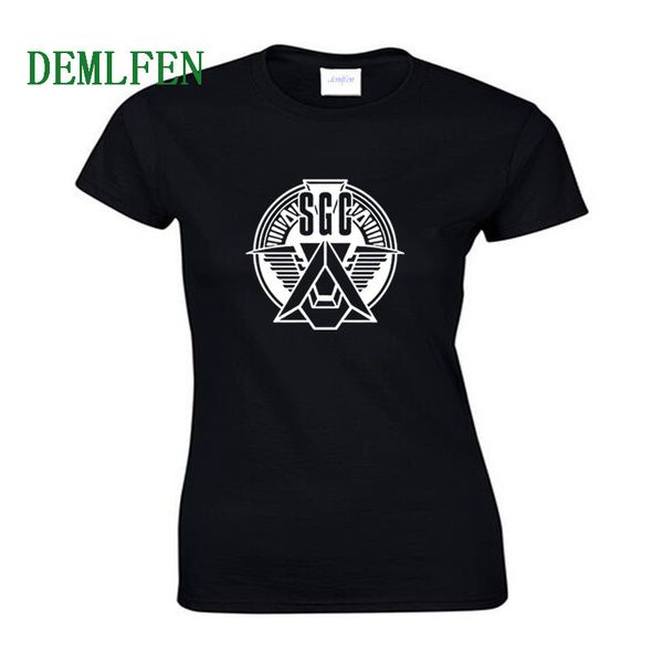 

summer women cotton t-shirt new stargate military print t-shirt fashion girl short sleeve o-neck shirt cool tees streetwear