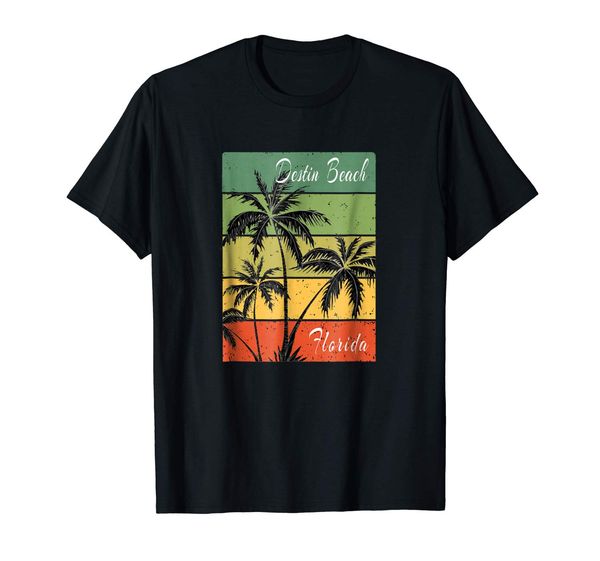 

destin beach florida sunset vintage souvenir t-shirt gift t-shirt summer style men t shirt tee