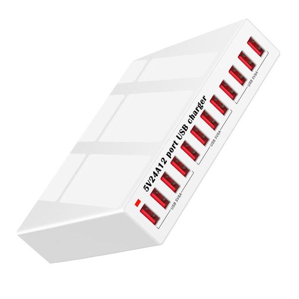 

12 port intelligent usb charger hub multi usb charging station dock universal mobile phone deskwall eu us uk plug charger