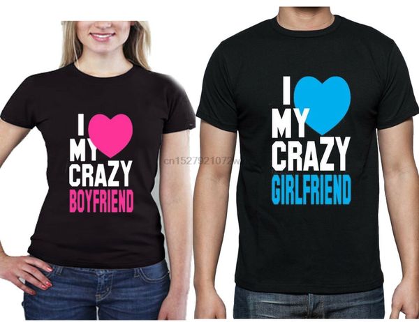 

i love my boyfriend сумасшедшие подруга пара matching рубашки горячие яркий дизайн
