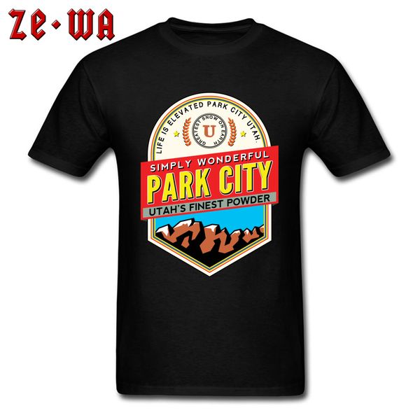 

3d printed park city логотип men тенниска 100% хлопок мужчины с коротким рукавом майка на заказ летняя футболка бон удобная t shirt