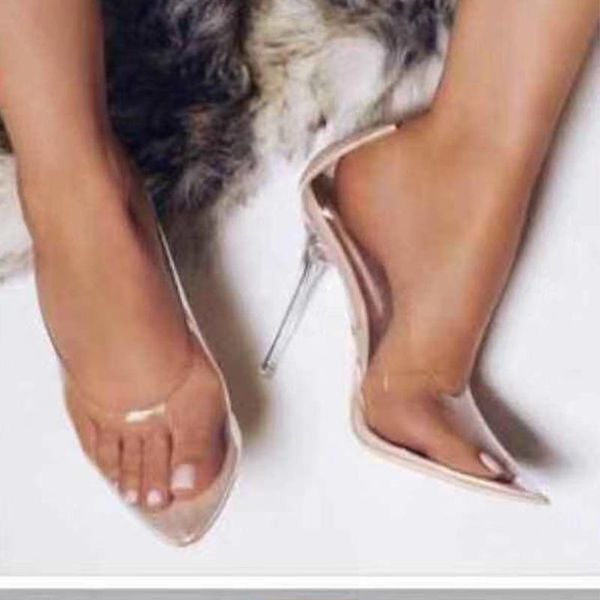 Scarpe da donna Sandali Scarpe col tacco alte europee e americane a punta trasparenti Scarpe col tacco trasparenti con tacco alto da donna sexy