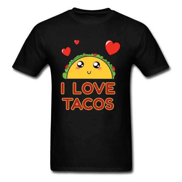 

i love такос футболки мужчины kawaii tshirt женщина хлопок top tshirt мультфильм printed одежда летняя хип-хоп тис черный плюс размер
