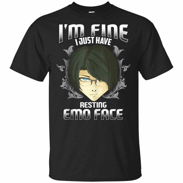 

отдыхая emo face аниме подарков black navy t-shirt s-3xl основные модели tee shirt