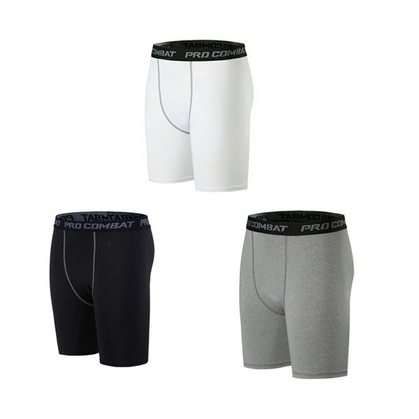 

men summer fitness shorts elastic waist compression slim short pants sports trousers gym tights fitness training shorts new, White;black