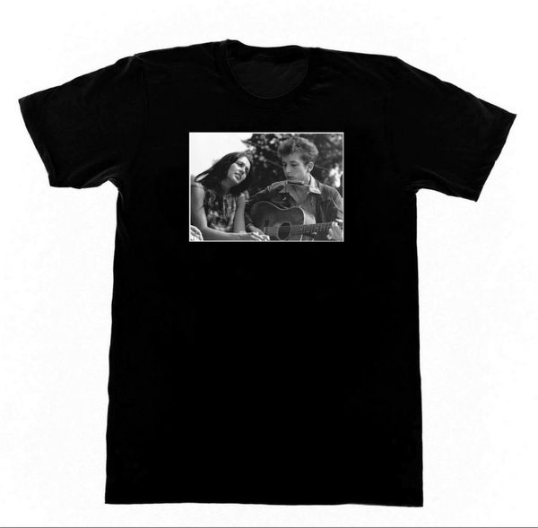 

bob dylan joan baez shirt 93 tshirt folk guitar great discount cotton men tee