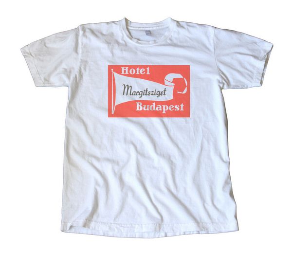 

l budapest hungary vintage luggage label t-shirt