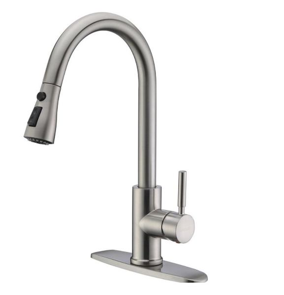 

pull out down kitchen faucet single handle rotation spout kitchen sink mixer tap deck mounted and cold mixer