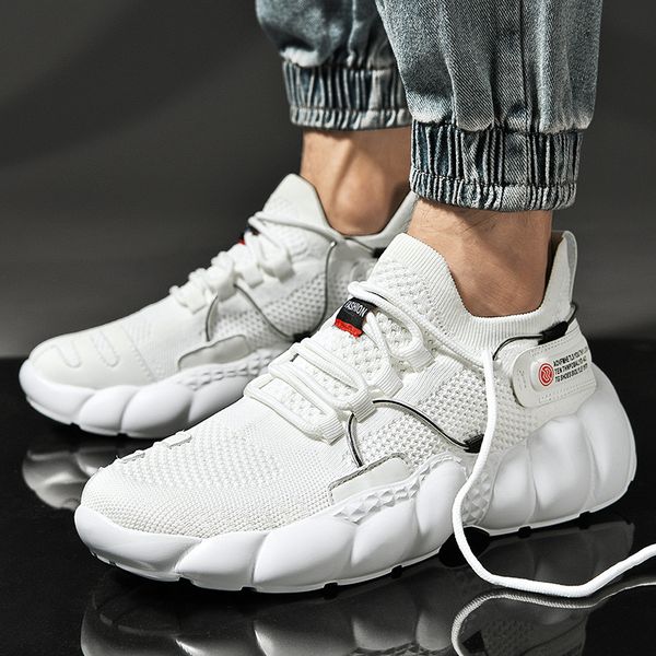 

sneakersmenlightweightcasualshoesmenfashionairmeshbreathablemaleplatformshoesthicksolechunkysneakersbigsize, Black