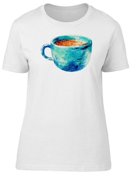 

watercolor blue cup of coffee women's tee -image by casual tee shirt