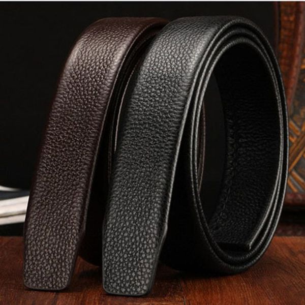 

guangzhou leather pants first layer automatic belt men's leather pants belt litchi pattern transparent dyed double-sided cowhide jxunj, Black;brown