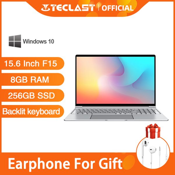 

teclast f15 lap15.6 inch notebook 8gb ram 256gb ssd windows 10 os 1920x1080 ddr4 intel n4100 quad core hdmi