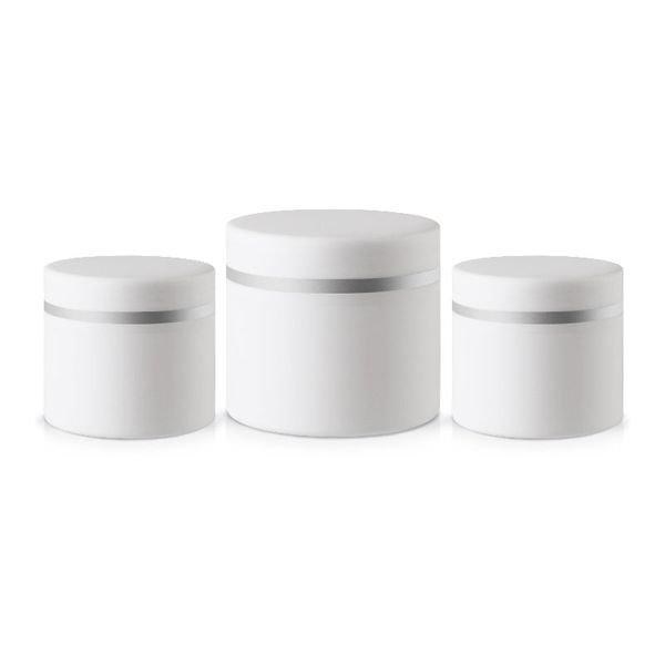 

storage bottles & jars 30g 50g 100g white double wall frosting cosmetic cream container with stamping personal care bottle jar face pot