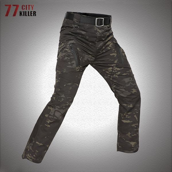 

plus size 5xl tactical pants men ix9 camouflage style cargo trousers male multi-pocket combat army pants, Black