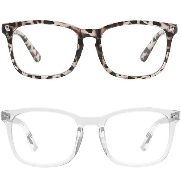 

blue light blocking glasses, anti eye strain sleep better computer reading glasses uv400 transparent lens, White;black