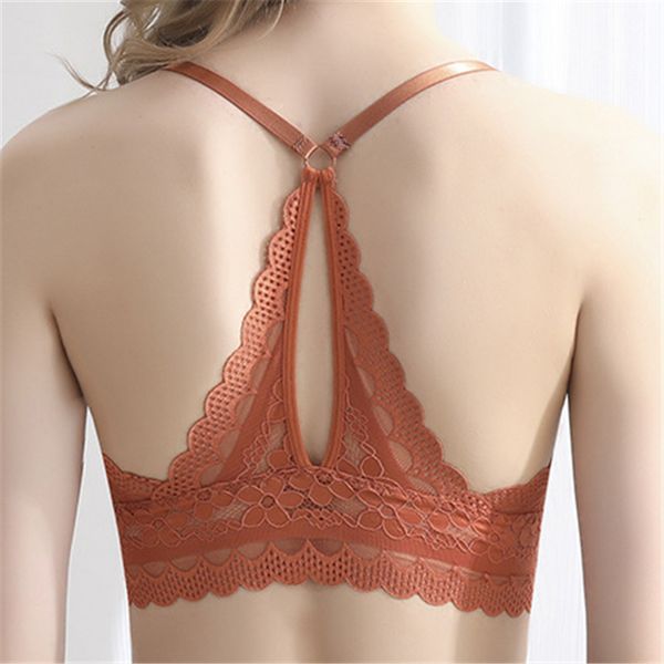 

lace bras for women hollow design wireless lace bra women plus size bralette underwear lingerie ing, Red;black