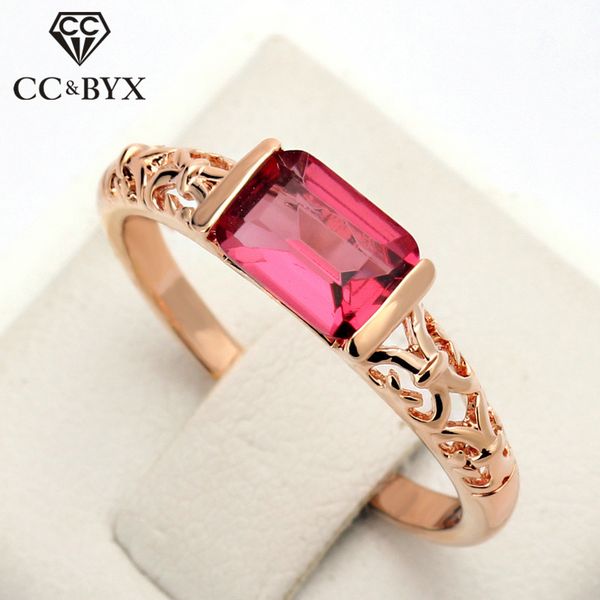 

wedding rings trendy vintage jewelry charms for women 3 colors red stone romantic bridal engagement ring bijouterie 1085, Slivery;golden