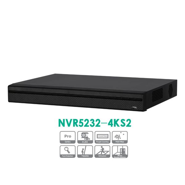 

8ch 64k h.265 no poe lite network video recorder for 4mp 8mp ip camera with 2 sata ports nvr5232-4ks2, Black;white