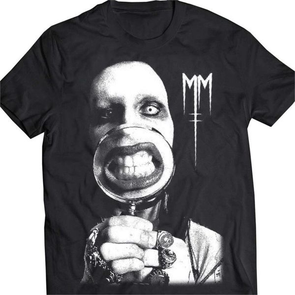 

mazumi8 marilyn manson увеличительное стекло matal punk t shirt top tee продажа натурального хлопка футболки 033719
