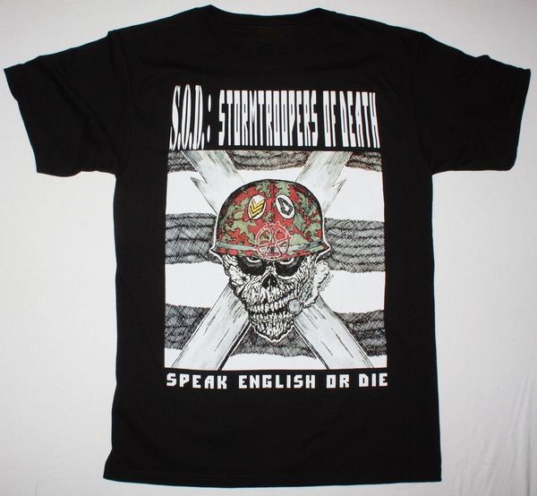 

s.o.d. stormtroopers of death anthrax nuclear assault trash new black t-shirt cotton tee shirt digital printed