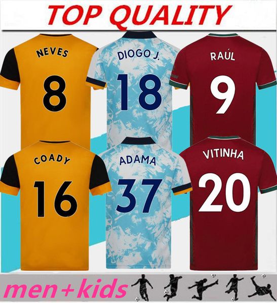 

мужчины + дети наборы 2020 2021 raul волки футбол трикотажные 20-21 коуди campana podence диого neves футбол рубашка otto adama футбол рубаш, Black;yellow