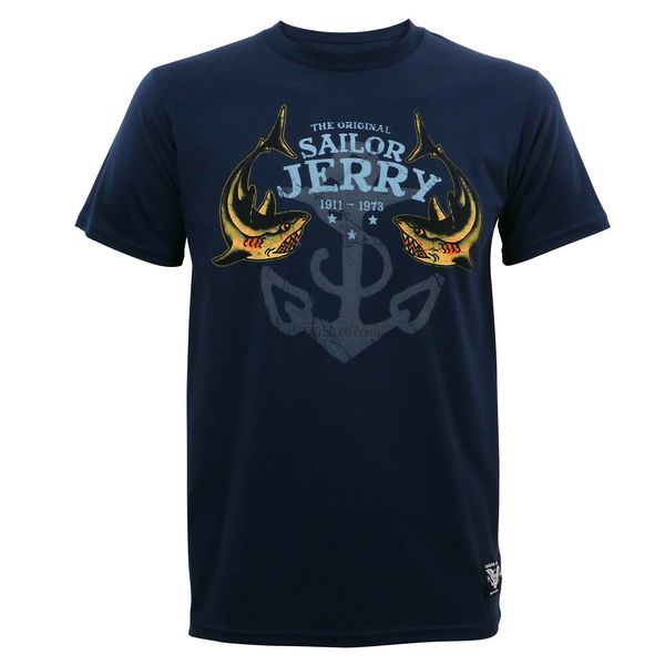 

sailor jerry tattoo twice bitten slim fit t-shirt navy s new