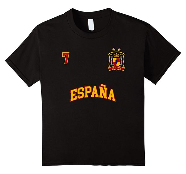 

2019 new fashion low price round neck men tees spain shirt number 7 + back soccers team spanish flag espana footballer tees