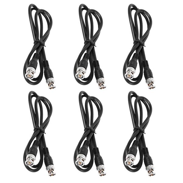 

6x 3ft bnc male to bnc male rg58 cctv camera coaxial cable