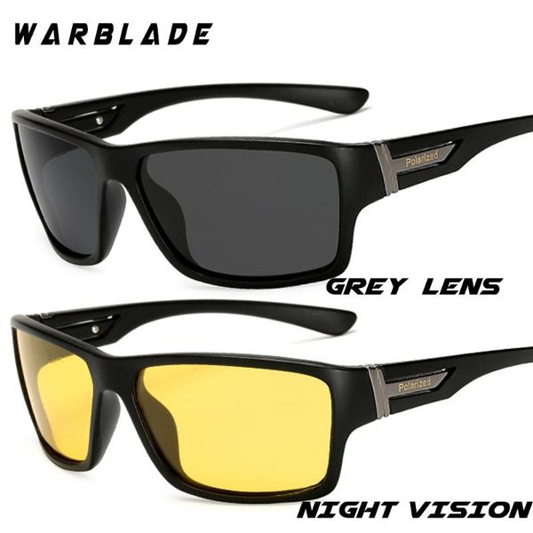 

warblade night vision sunglasses for men uv400 protection night driving glasses male hd polarized yellow lens sun glasses w1821, White;black