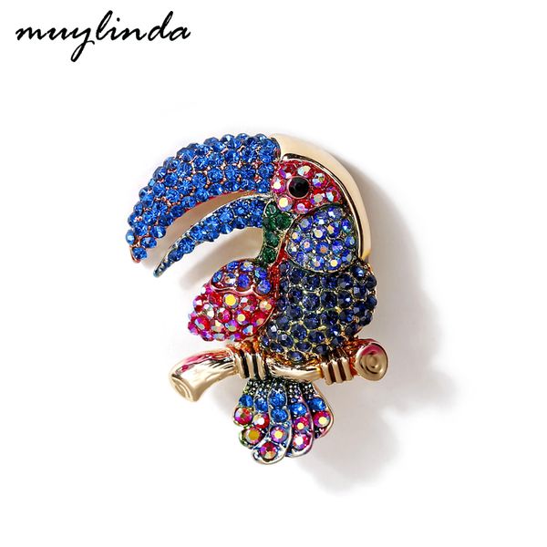 

muylinda toucan bird rhinestone brooch pins costume animal brooch pin for women jewelry clothes broach accessories, Gray