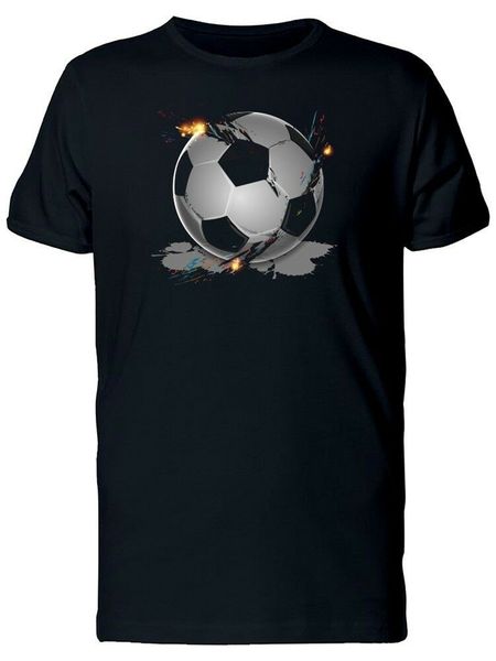 

футбольный мяч с огнем и sparks мужских tee -image по новой моде tee shirt