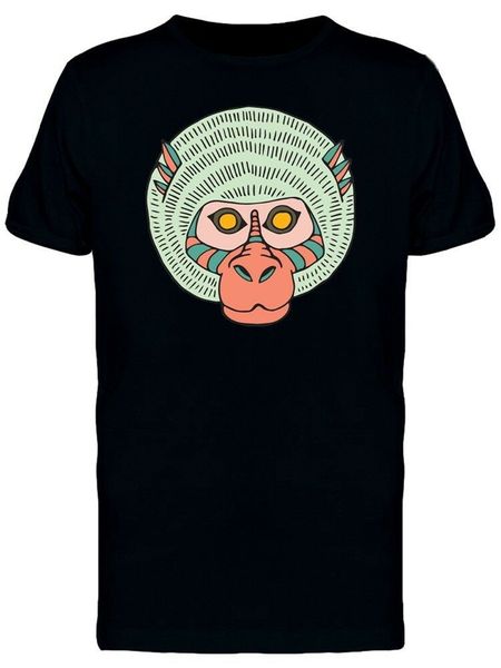 

yellow eyed monkey tribal art men's tee -image by humorous tee shirt