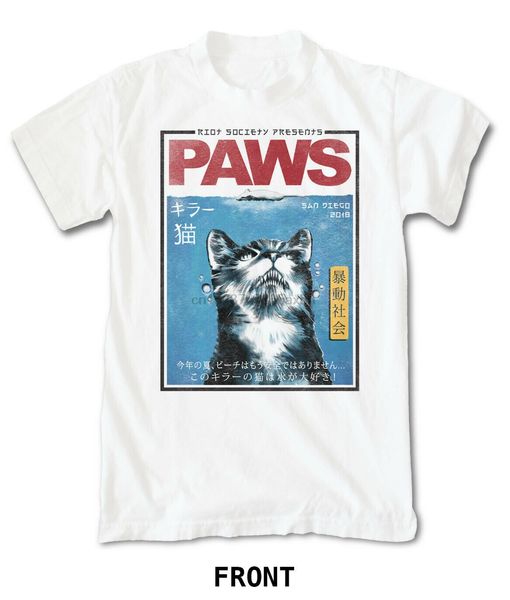 

riot society mens short sleeve t shirts - paws white men women fashion tshirt ing