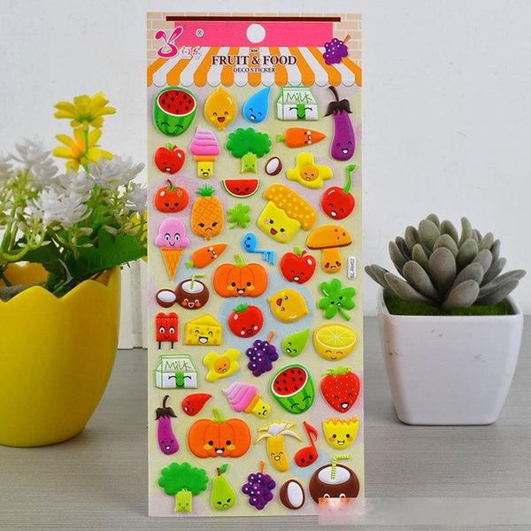 

3d puffy bubble stickers cartoon fruits and food paster diy mobile phone decor kids favor gift 1 85sr ii