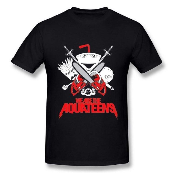 

umokon men's black generic cotton aqua teen hunger force logo t shirt