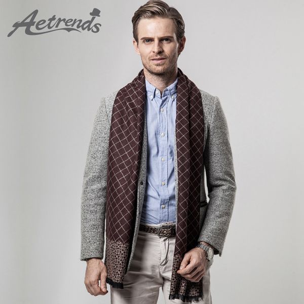 

scarves [aetrends] 2021 arrival winter scarfs men's business plaid scarf cashmere z-3455, Blue;gray